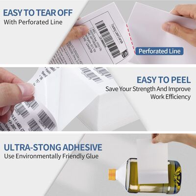 4x6 Thermal Shipping Label Stickers Waterproof with 3 Proof Thermal Paper