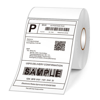Waterproof Thermal Shipping Labels 100x150mm White Direct Thermal Stickers