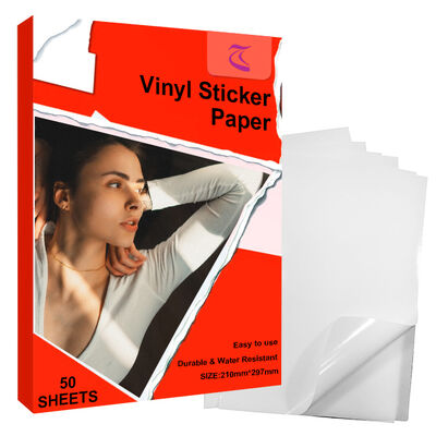 A4 Size Vinyl Sticker Paper Waterproof for Inkjet / Laser Printers