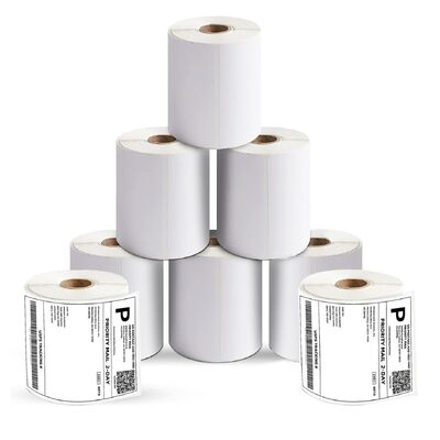 Custom Logo Thermal Shipping Label 75gsm 100x150mm with Perforation Line