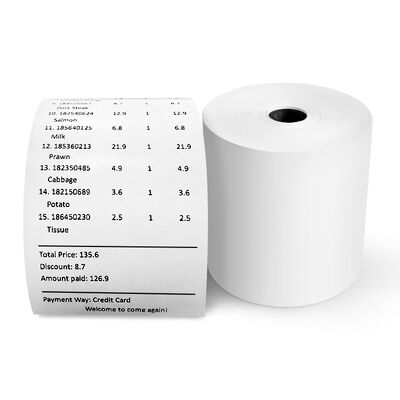 3 Ply Carbonless Paper Roll 100% Wood Pulp 92%-100% Brightness For POS Machines