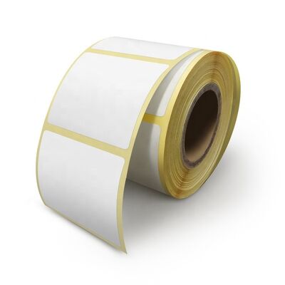 Pressure Sensitive Glassine Thermal Label Roll / Fanfold White / Yellow / Blue