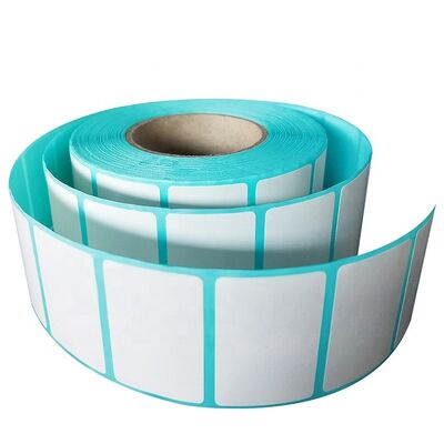 Pressure Sensitive Glassine Thermal Label Roll / Fanfold White / Yellow / Blue