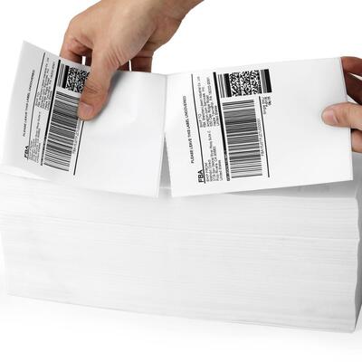 4x6 Fold 3 Layer Barcode Shipping Label Stickers Roll Customized for Logistics