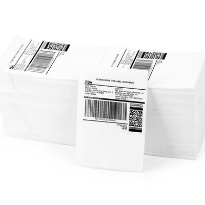 4x6 Fold 3 Layer Barcode Shipping Label Stickers Roll Customized for Logistics