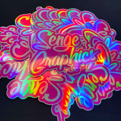 Die Cut PVC Vinyl Sticker Cartoon Holographic Adhesive Custom LOGO