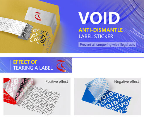 Holographic Tamper Evident Labels Custom Printed Self Adhesive PET Security Label