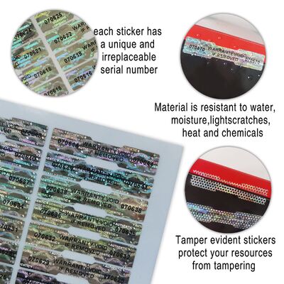 Custom VOID 3D Hologram Gold Tamper Evident Sticker Anti Counterfeiting