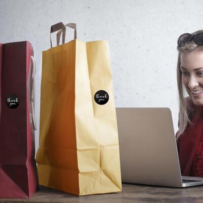 Label Machine Printing Thank You Sticker Waterproof Customized for Gift Packaging