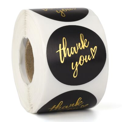 Custom Logo Brand Print Round Thank You Small Business Stickers Adhesive Waterproof