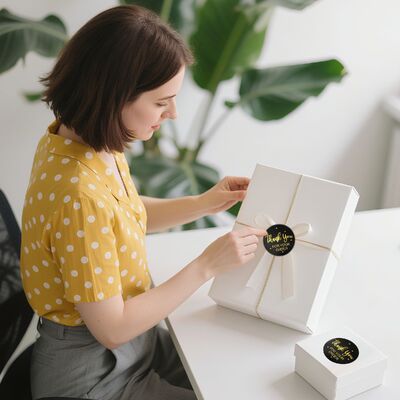 Custom Logo Printing Thank You Stickers Waterproof for Small Business