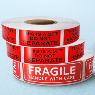 Customer's Logo Fragile Warning Stickers for Custom Sticker Packaging Solutions