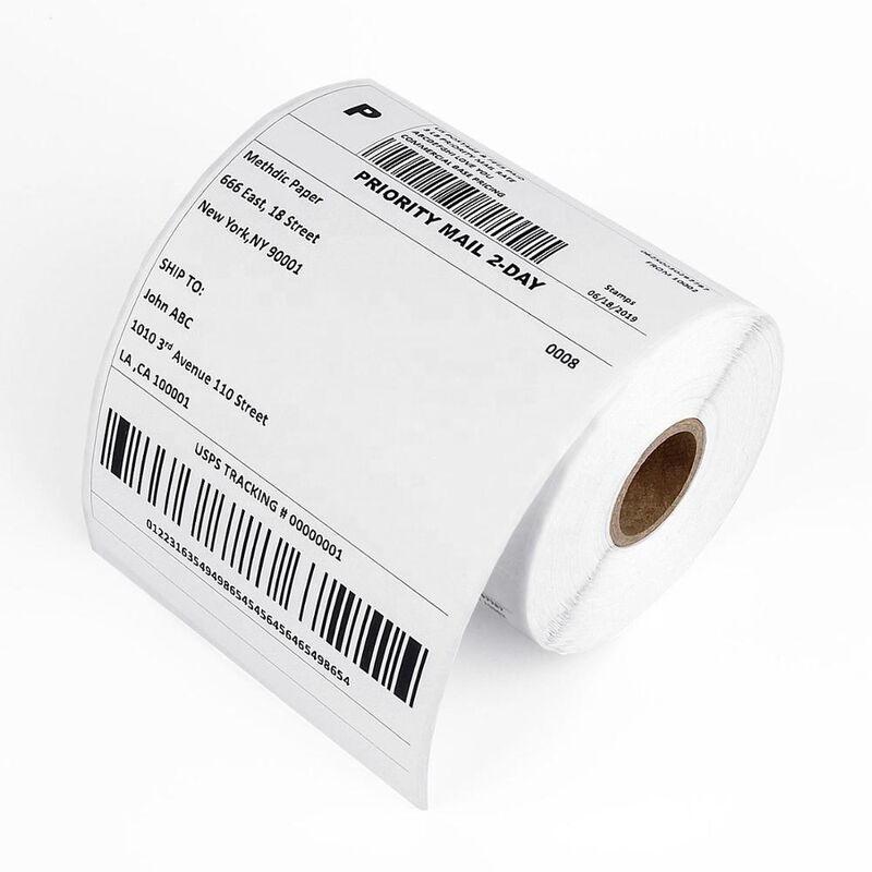 Direct Thermal Shipping Label Stickers 50g-70g GSM 18mm Core Diameter
