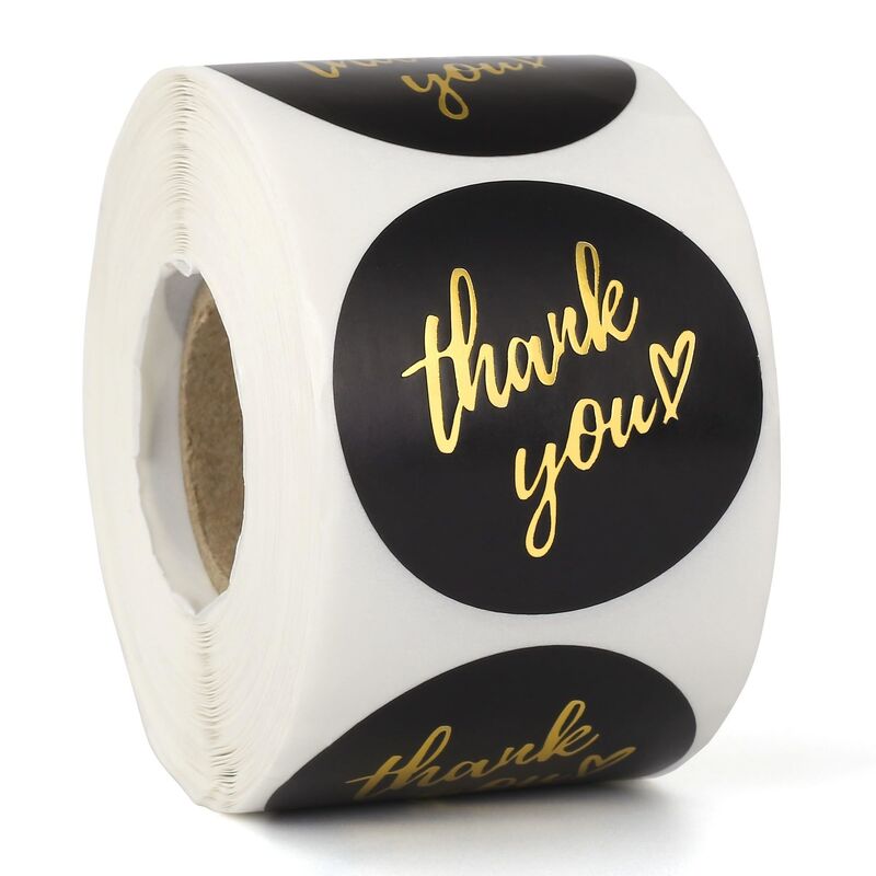 Custom Logo Brand Print Round Thank You Small Business Stickers Adhesive Waterproof