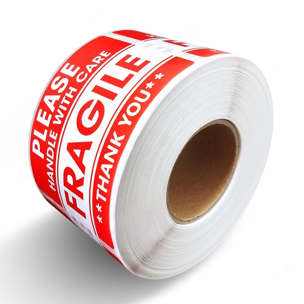 Custom Size Fragile Label Sticker Roll 2x1 Inch for Shipping Handling